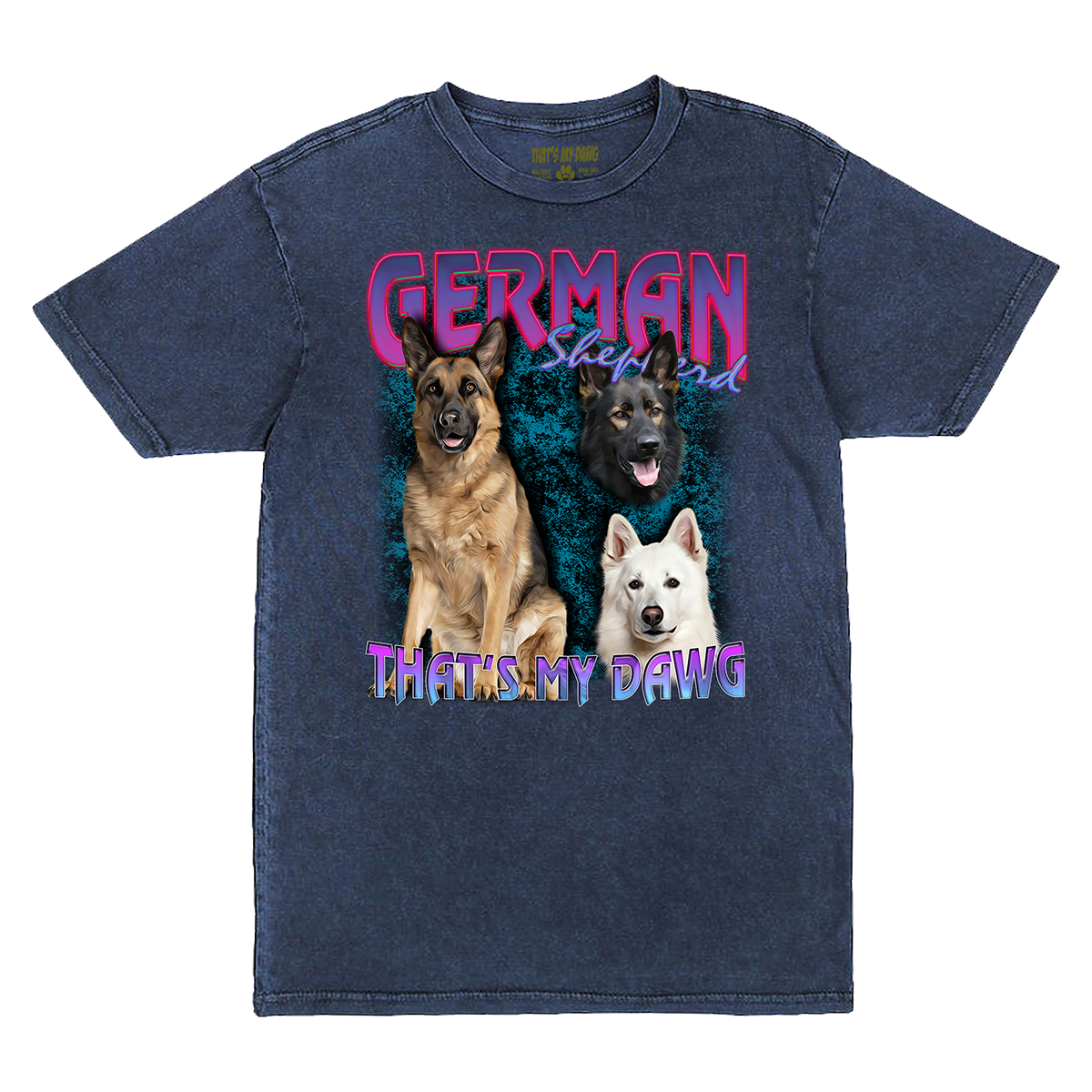 90's Style German Shepherd Vintage T-Shirts (Denim)