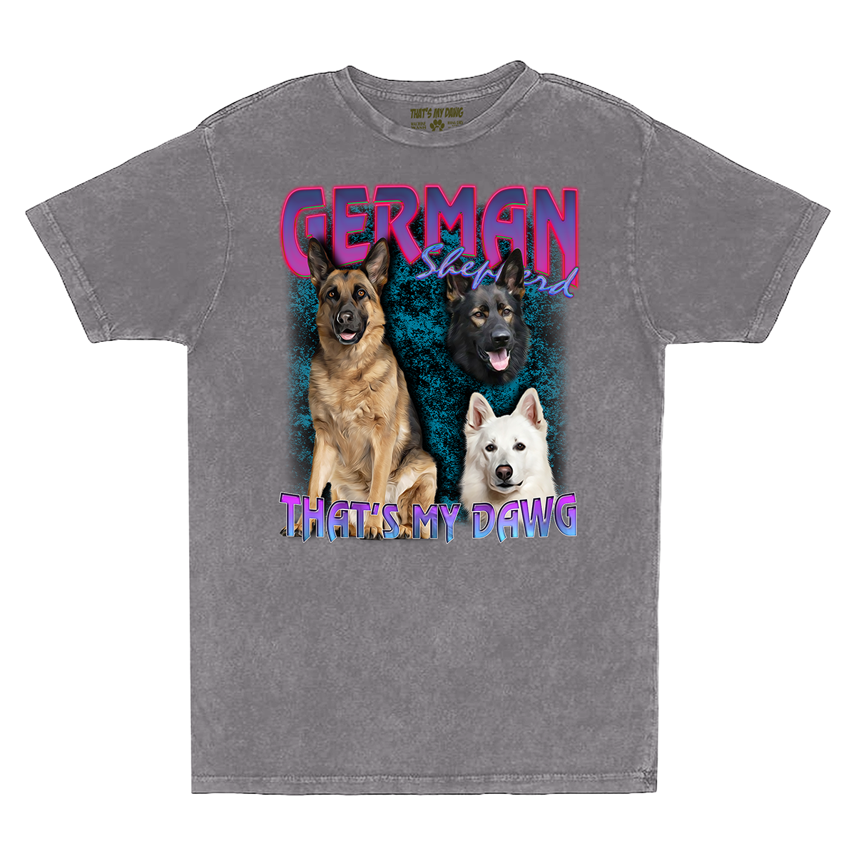 90's Style German Shepherd Vintage T-Shirts (Zinc)