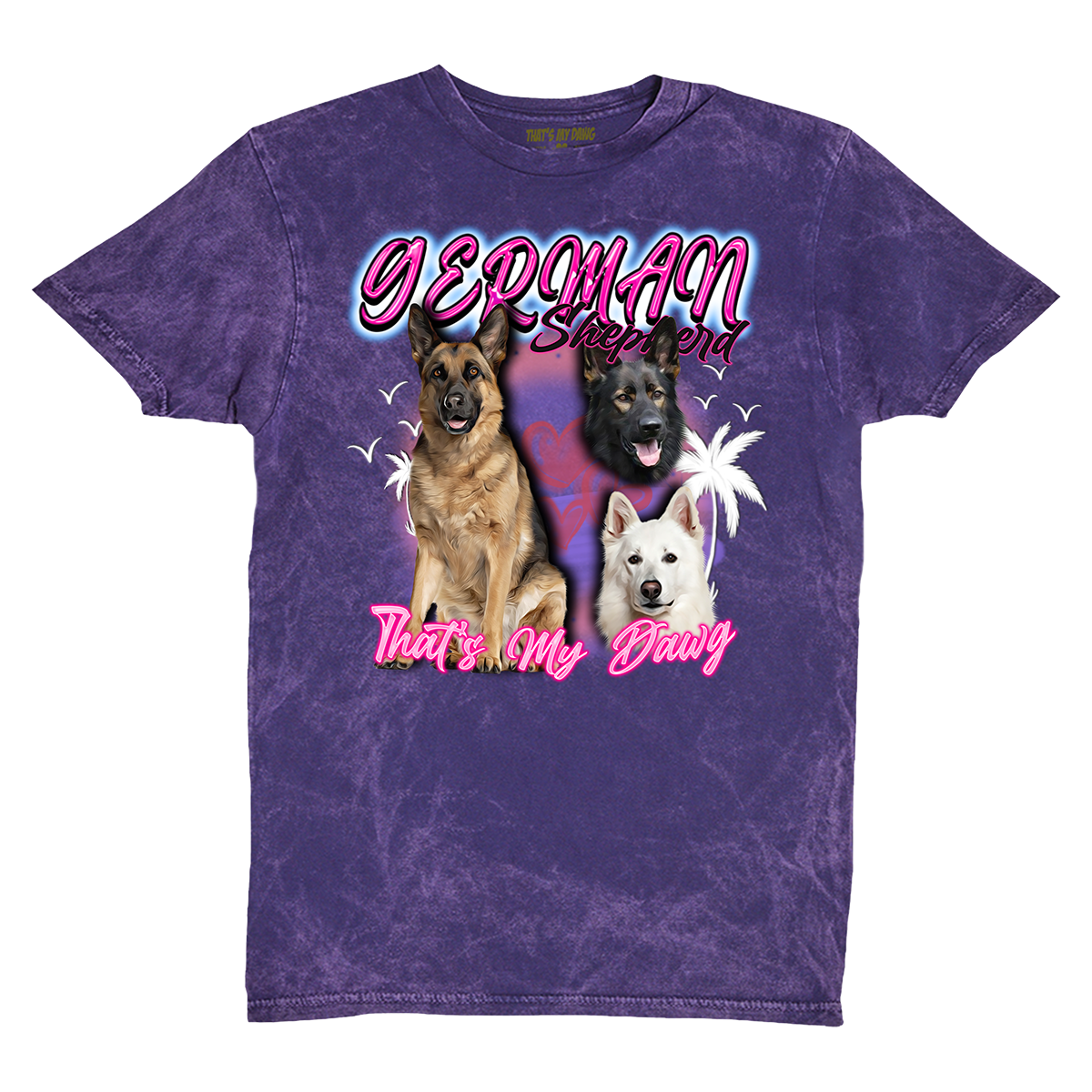 90's Style German Shepherd Vintage T-Shirts (Cloud Purple)