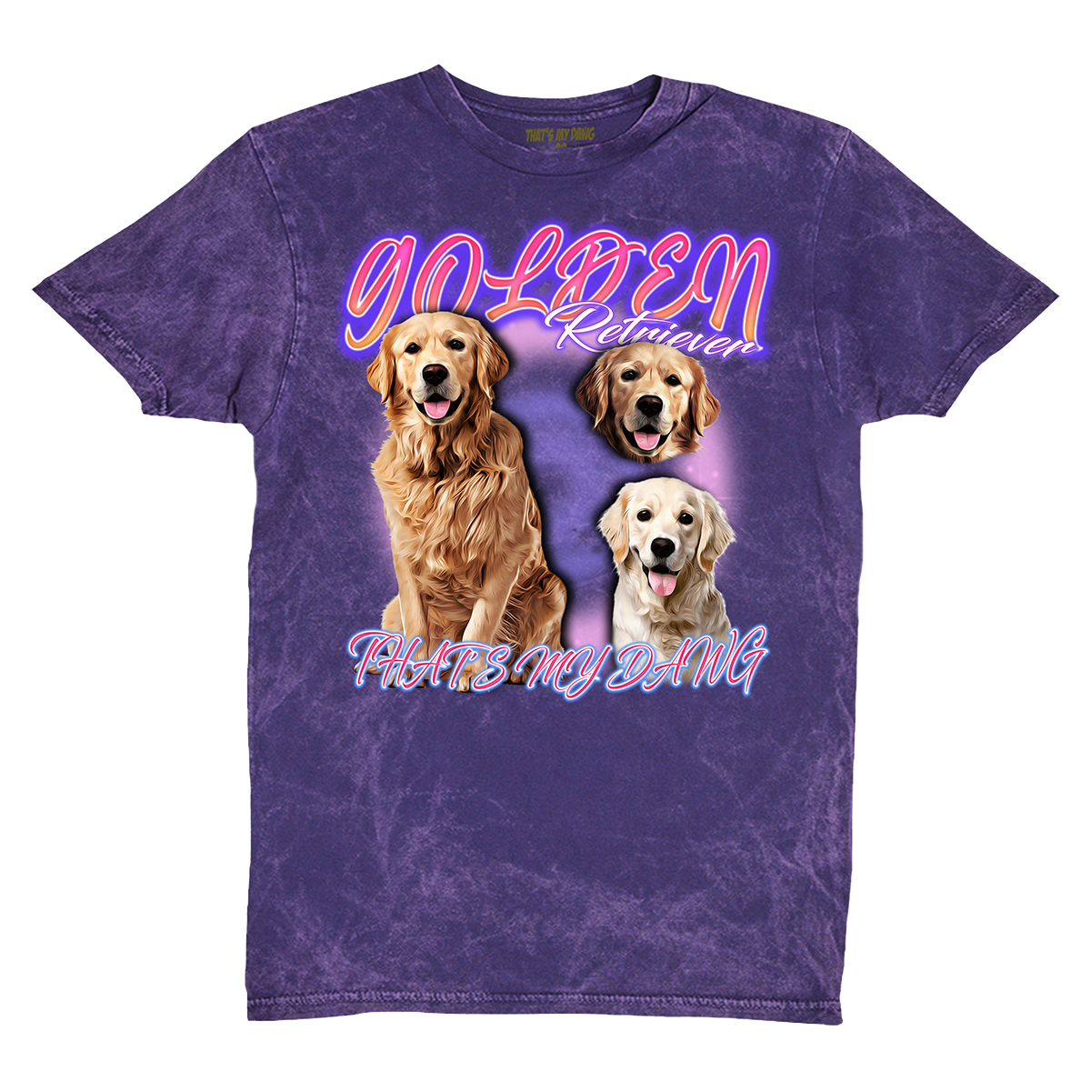 90's Style Golden Retriever Vintage T-Shirts (Cloud Purple)
