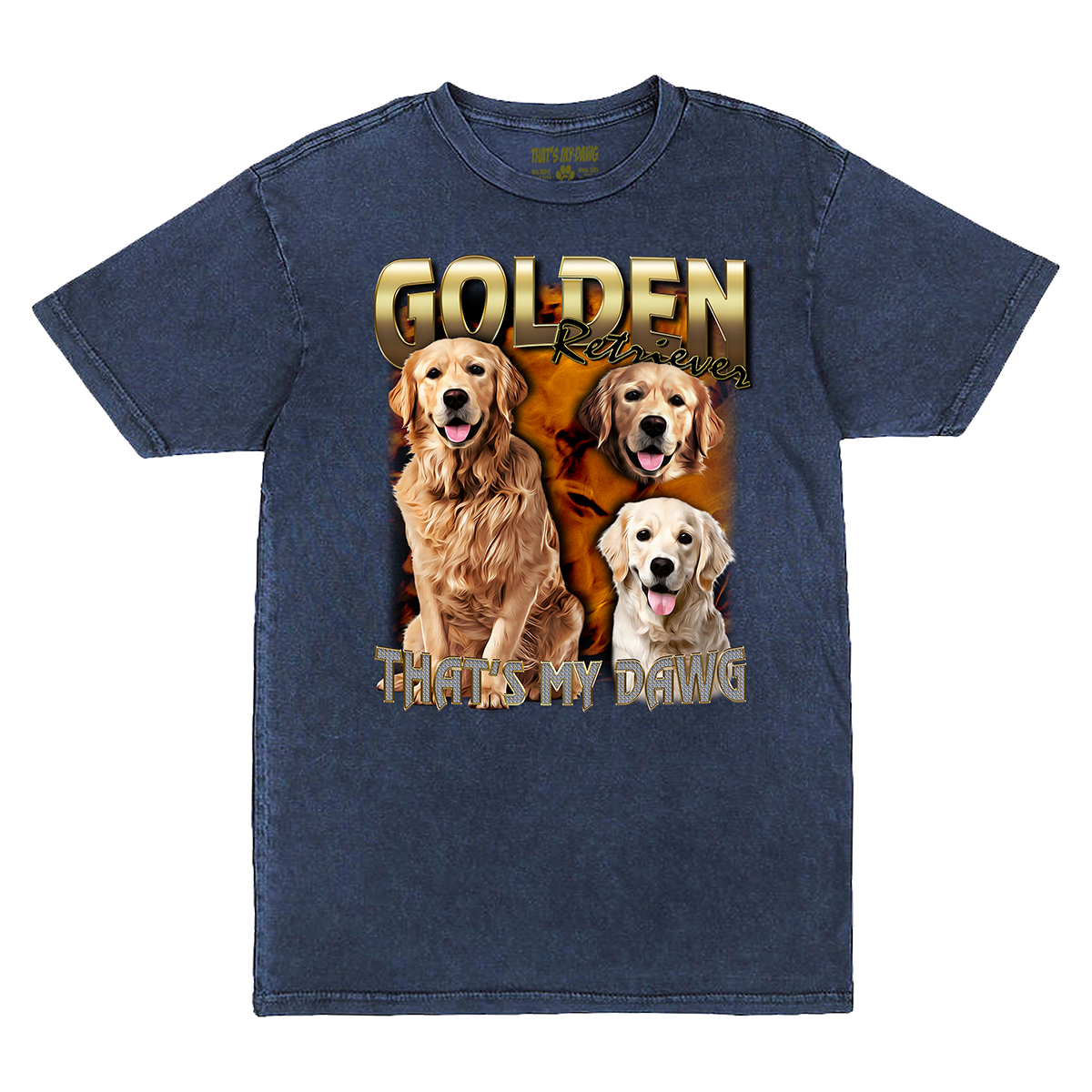 90's Style Golden Retriever Vintage T-Shirts (Denim)
