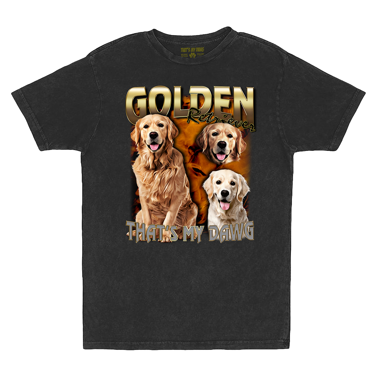 90's Style Golden Retriever Vintage T-Shirts (Vintage Black)