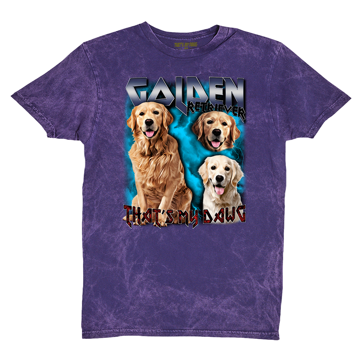 90's Style Golden Retriever Vintage T-Shirts (Cloud Purple)