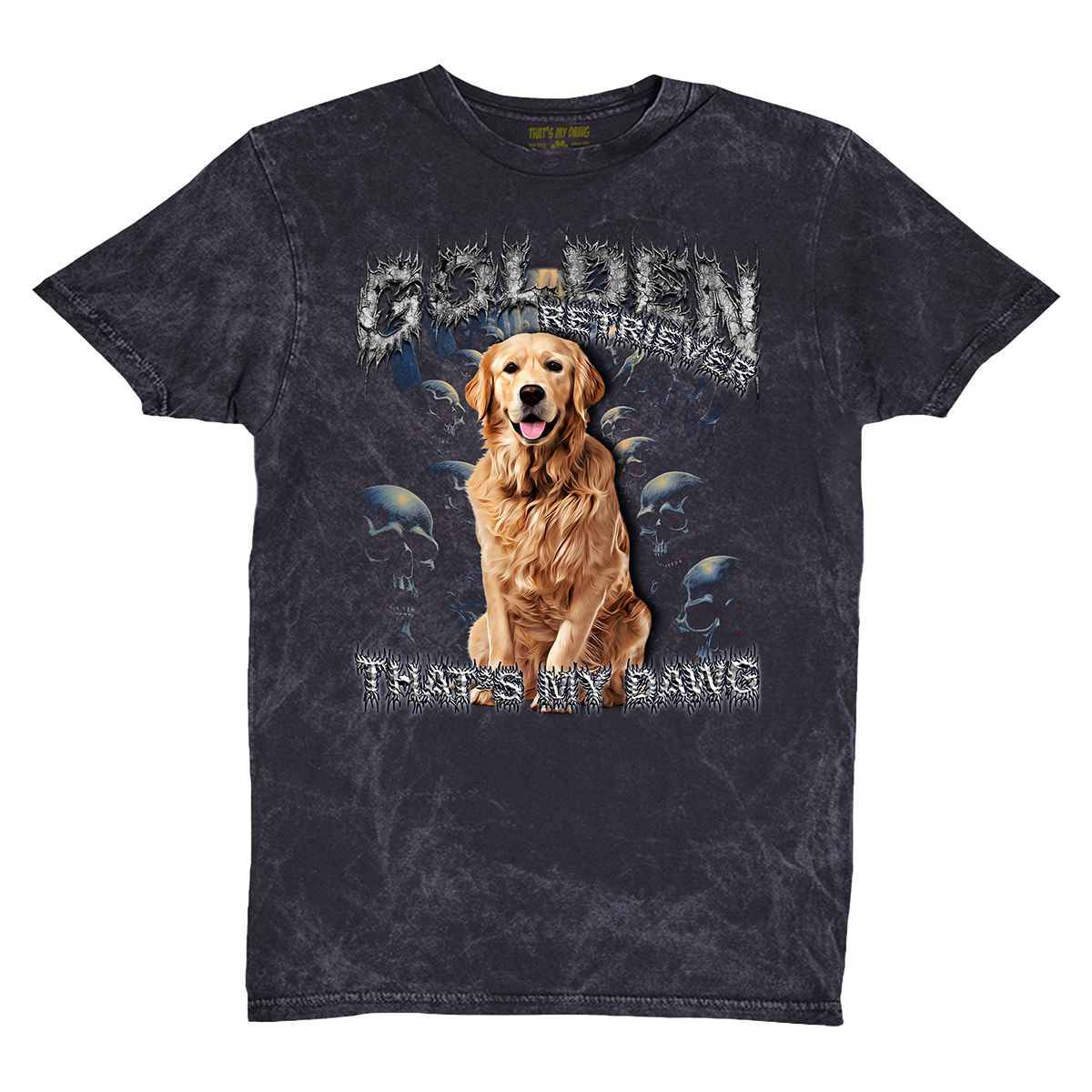90's Style Golden Retriever Vintage T-Shirts (Cloud Black)