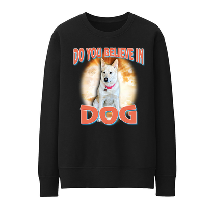 Custom Dog God Crewneck – Upload Your Dog and Turn Them Into a Deity