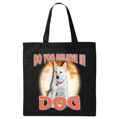 Custom Dog God Tote Bag – Upload Your Dog and Turn Them Into a Deity