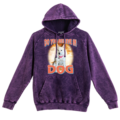 Custom Dog God Vintage Hoodie – Upload Your Dog and Turn Them Into a Deity