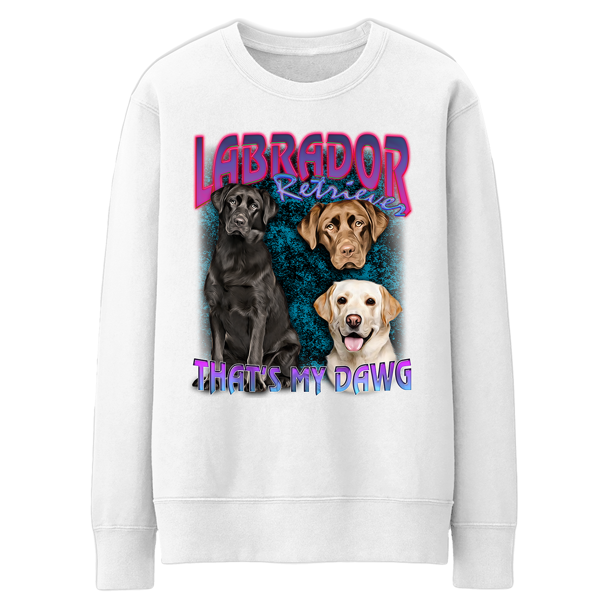 90's Style Labrador Retriever Crewneck Sweaters