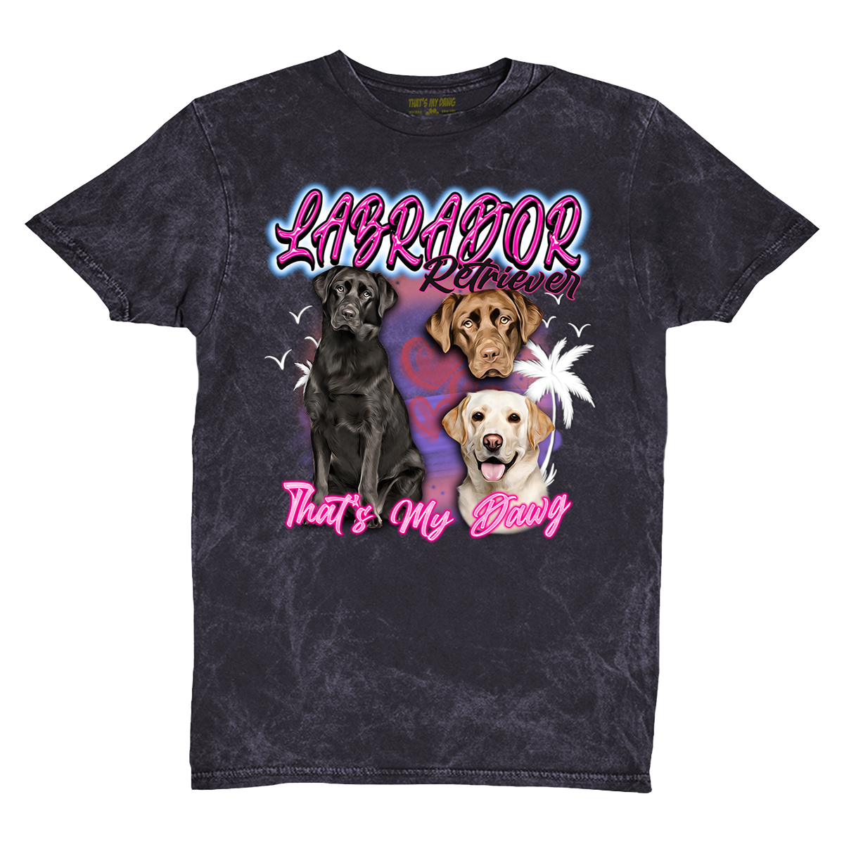90's Style Labrador Retriever Vintage T-Shirts (Cloud Black)