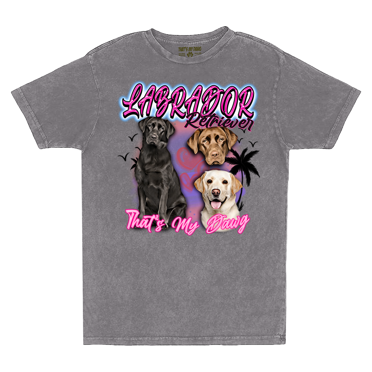90's Style Labrador Retriever Vintage T-Shirts (Zinc)