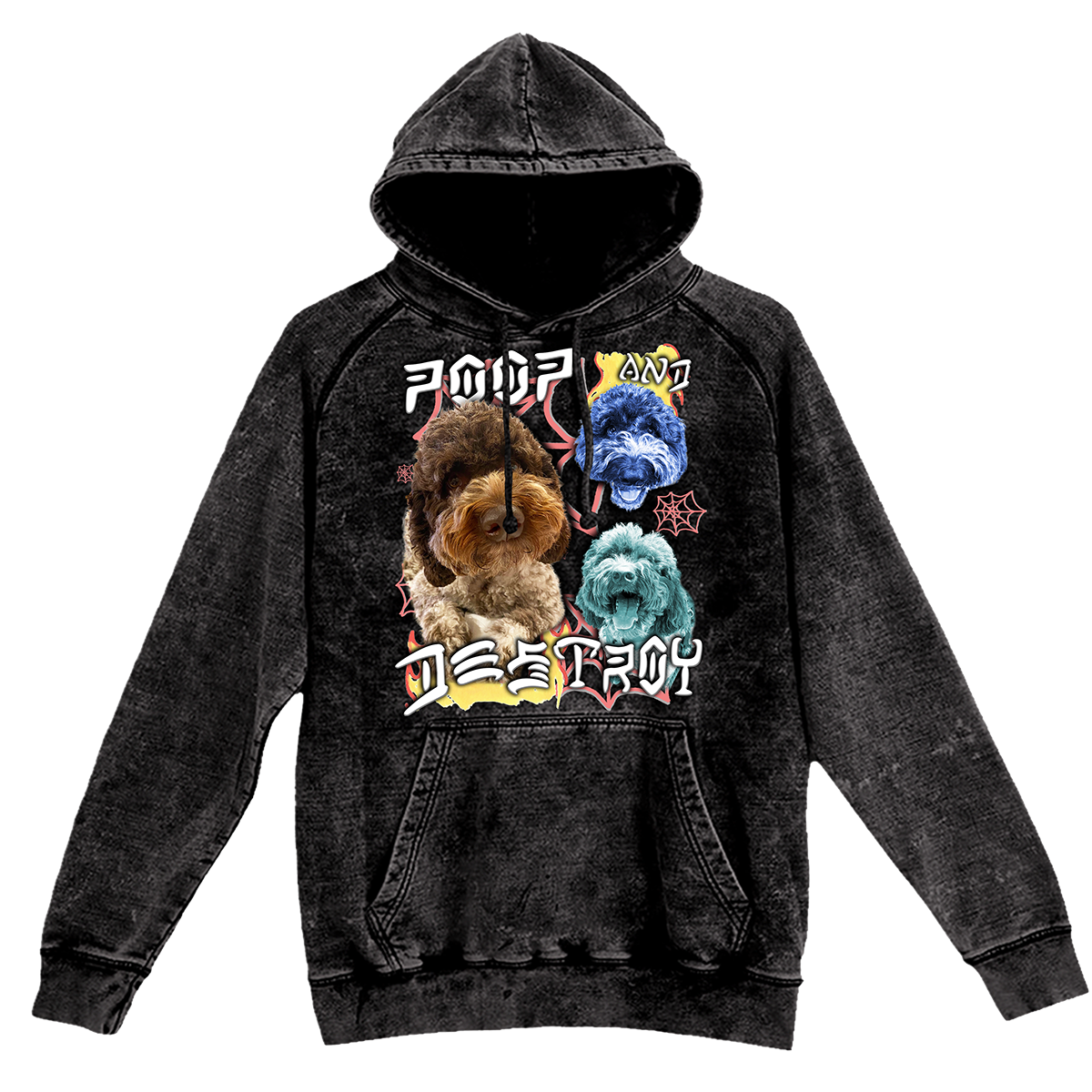 Custom Poop and Destroy Vintage Hoodie – Upload Any Pet, Friend, or Other Favorite Picture