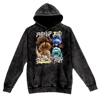 Custom Poop and Destroy Vintage Hoodie – Upload Any Pet, Friend, or Other Favorite Picture