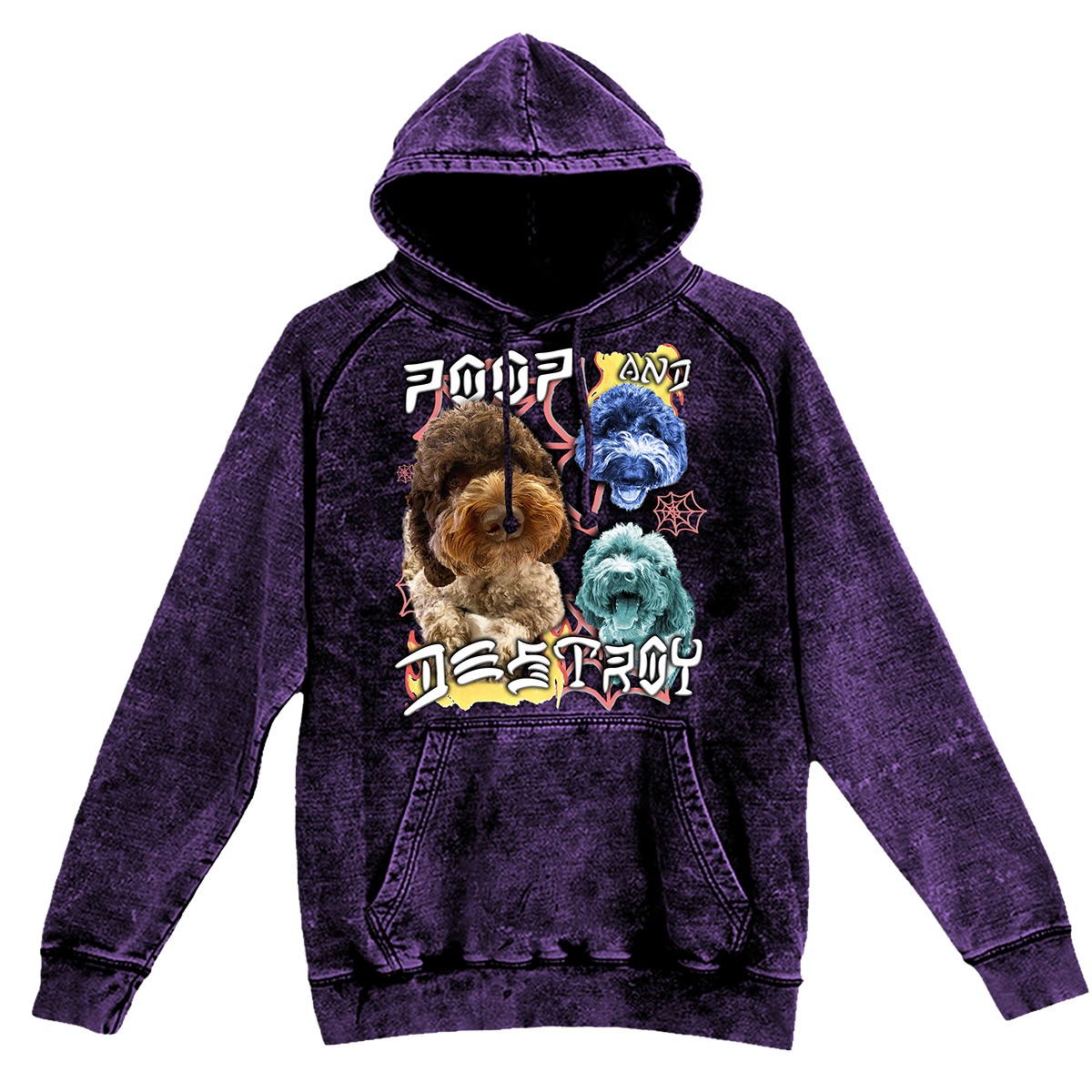 Custom Poop and Destroy Vintage Hoodie – Upload Any Pet, Friend, or Other Favorite Picture