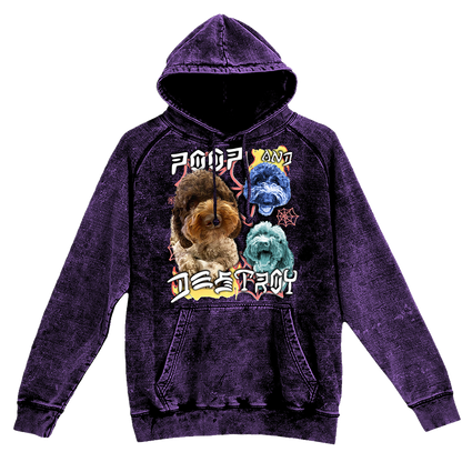 Custom Poop and Destroy Vintage Hoodie – Upload Any Pet, Friend, or Other Favorite Picture