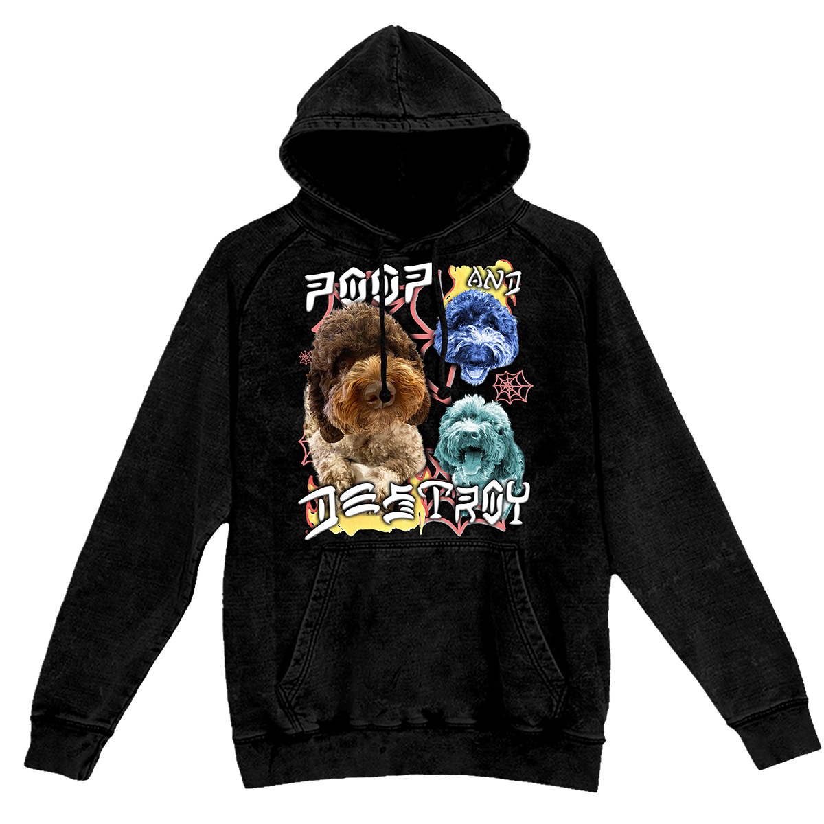 Custom Poop and Destroy Vintage Hoodie – Upload Any Pet, Friend, or Other Favorite Picture