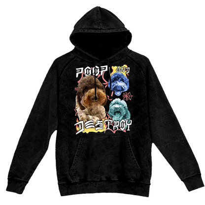 Custom Poop and Destroy Vintage Hoodie – Upload Any Pet, Friend, or Other Favorite Picture