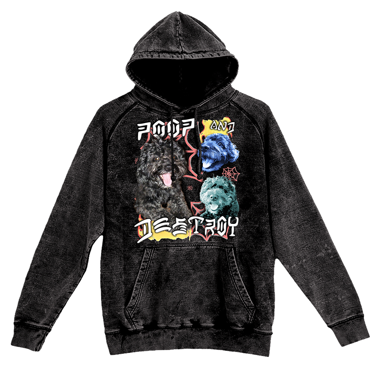 Custom Poop and Destroy Vintage Hoodie – Upload Any Pet, Friend, or Other Favorite Picture