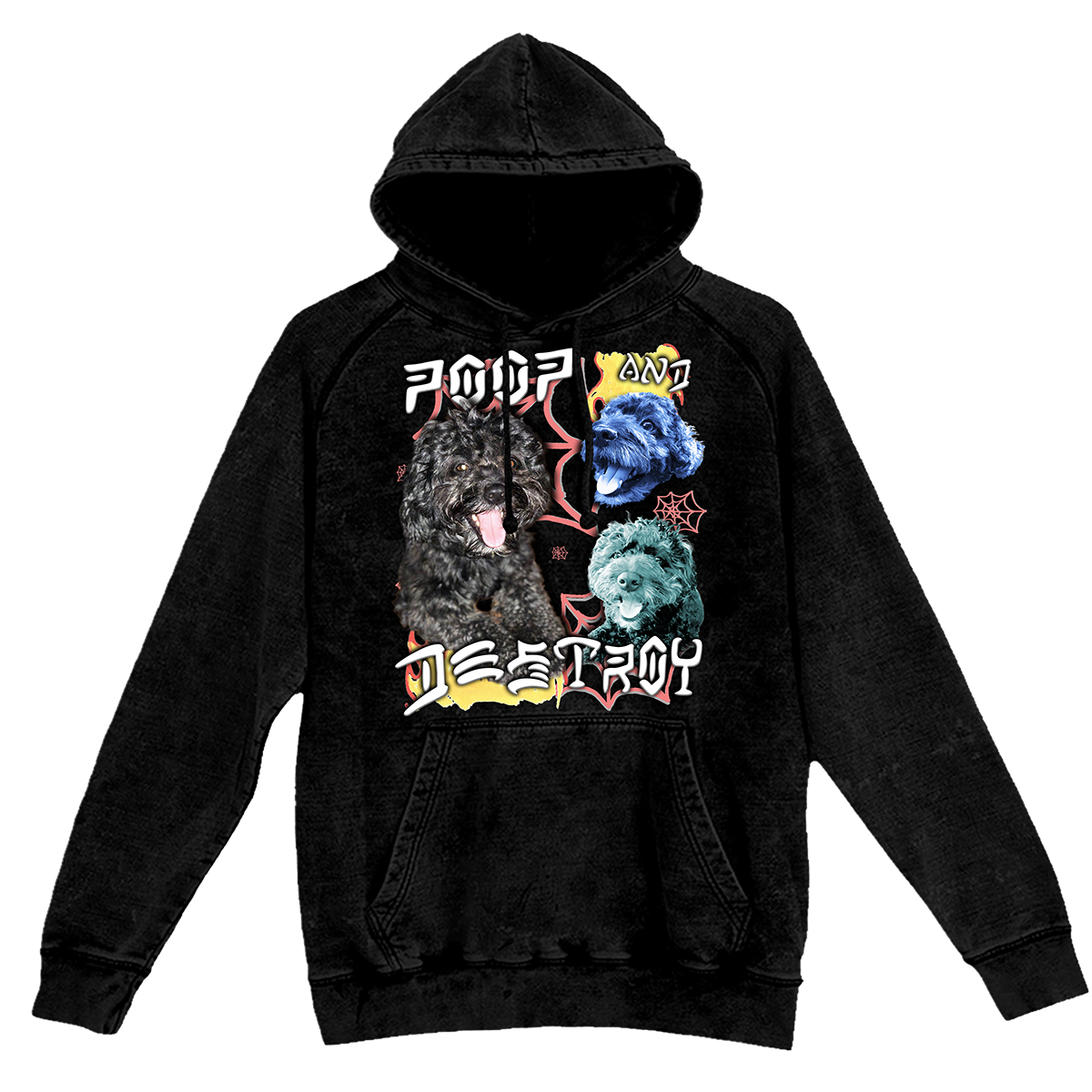 Custom Poop and Destroy Vintage Hoodie – Upload Any Pet, Friend, or Other Favorite Picture