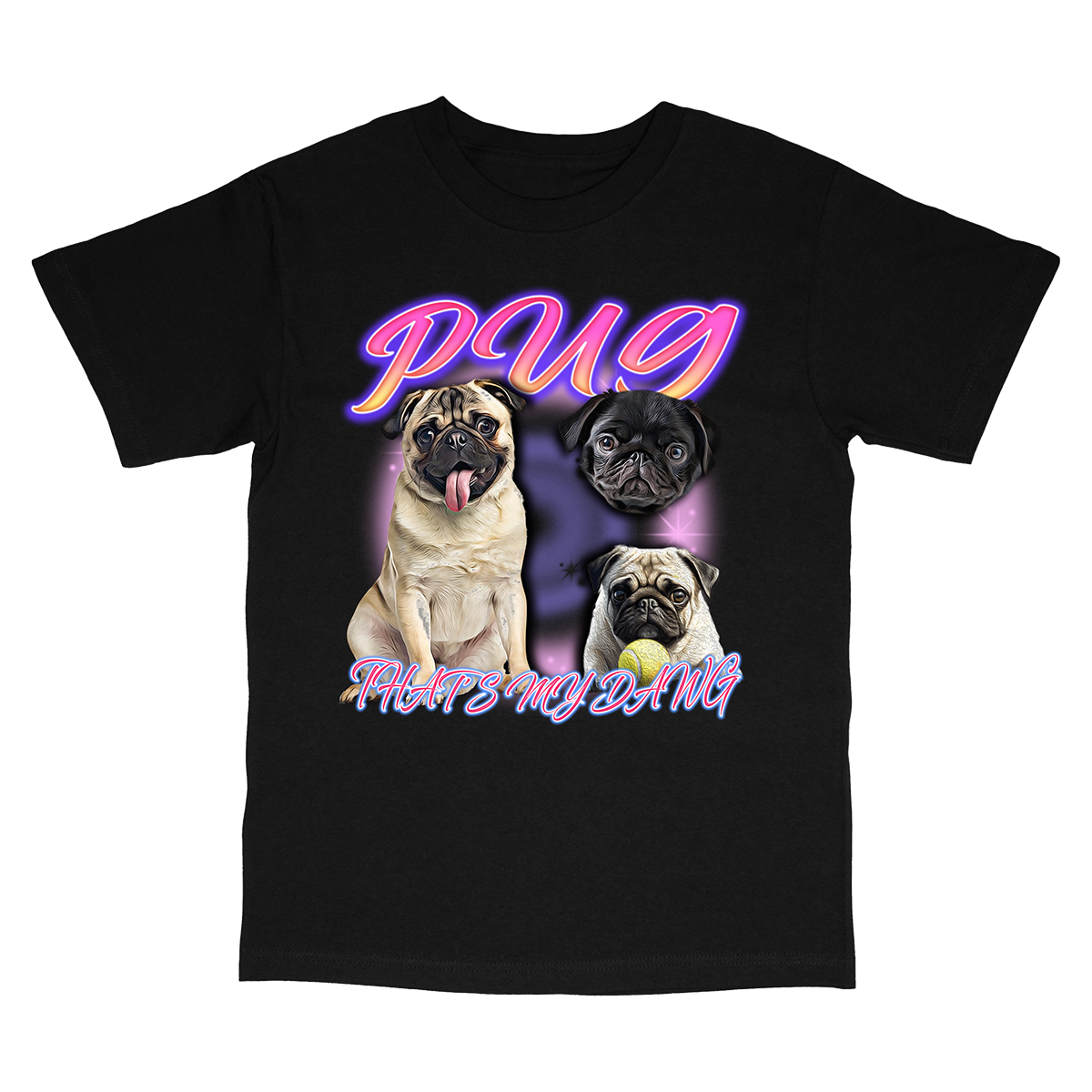 90's Style Pug T-Shirts