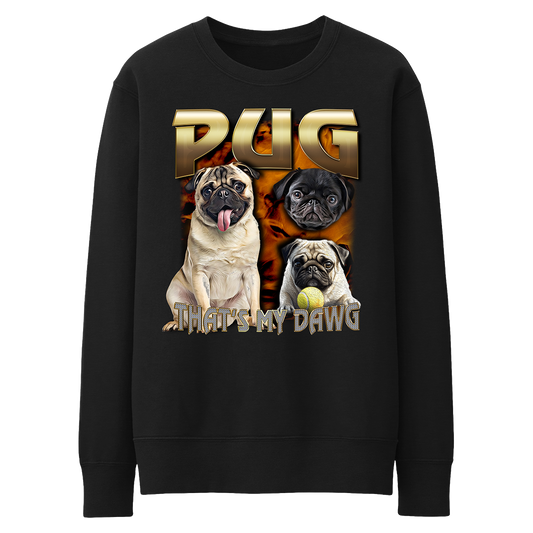 90's Style Pug Crewneck Sweaters