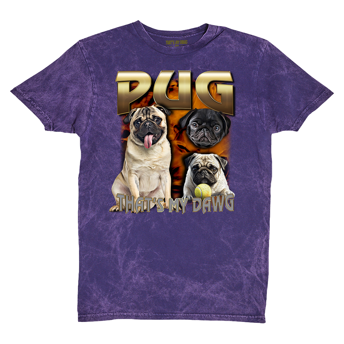 90's Style Pug Vintage T-Shirts (Cloud Purple)