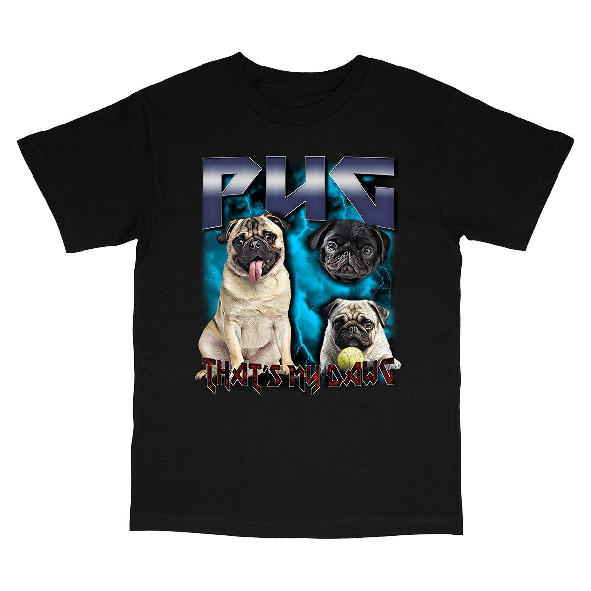 90's Style Pug T-Shirts