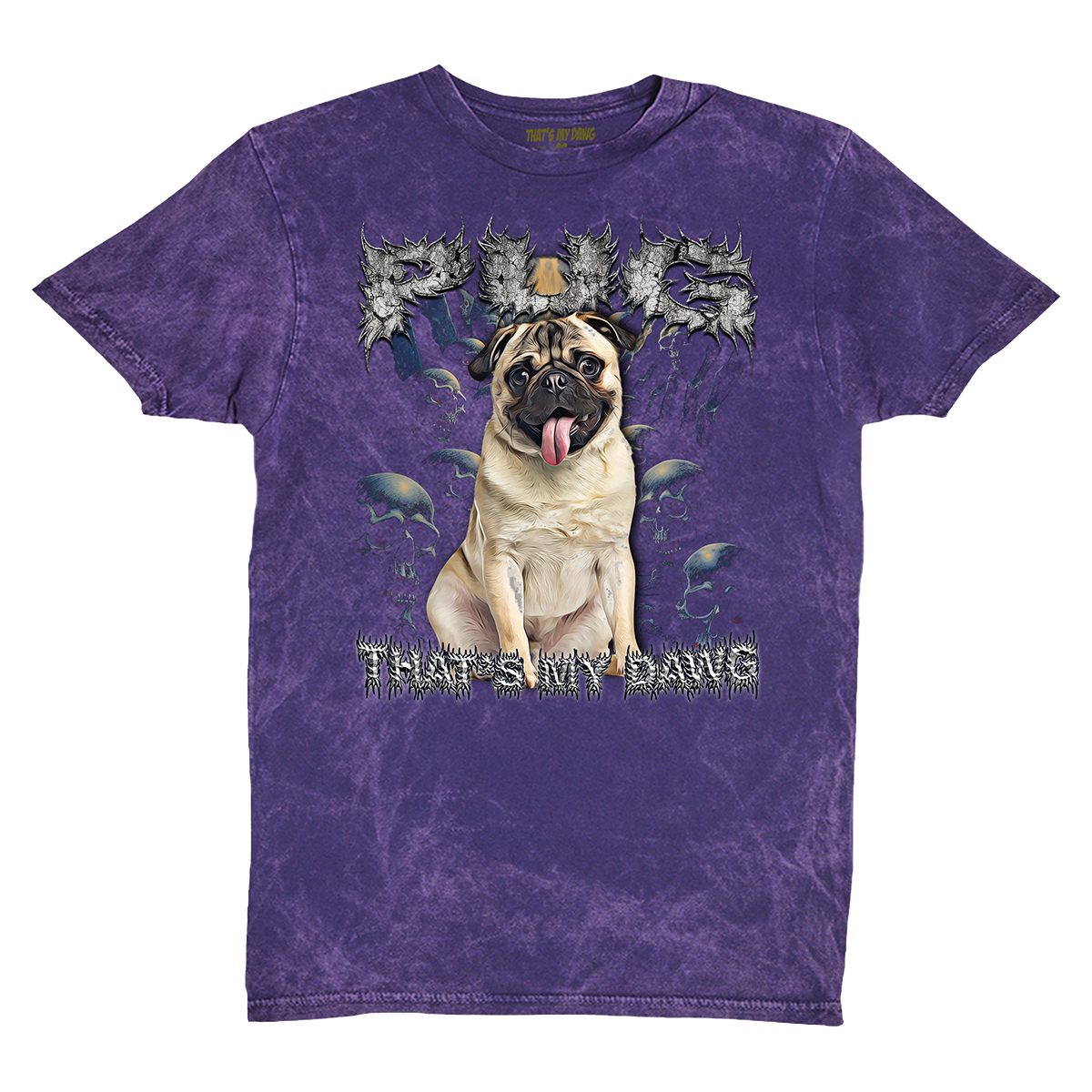 90's Style Pug Vintage T-Shirts (Cloud Purple)