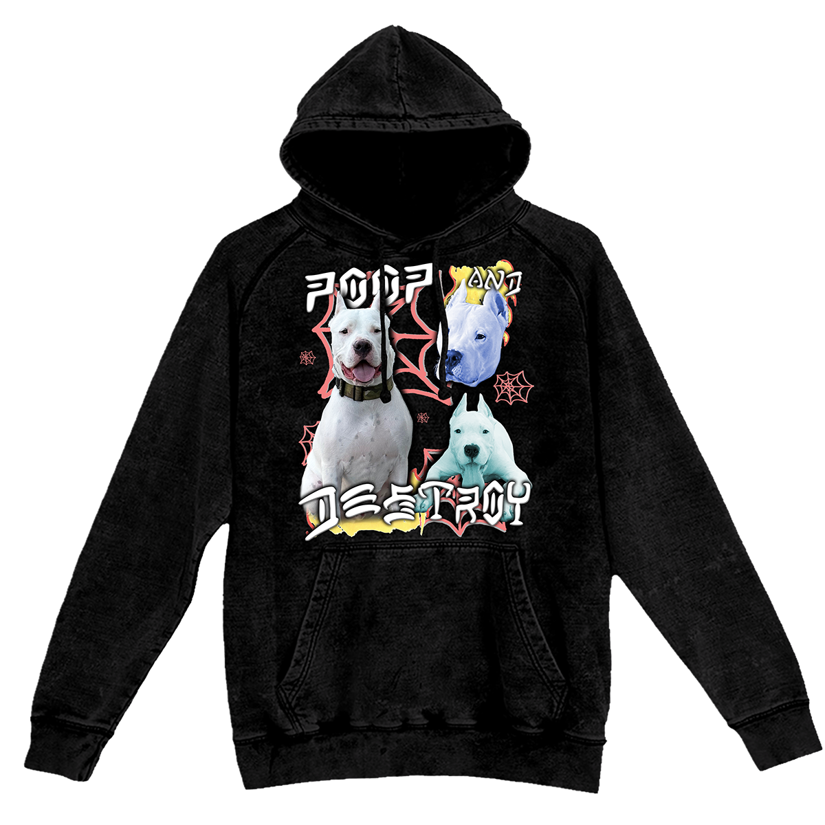 Custom Poop and Destroy Vintage Hoodie – Upload Any Pet, Friend, or Other Favorite Picture