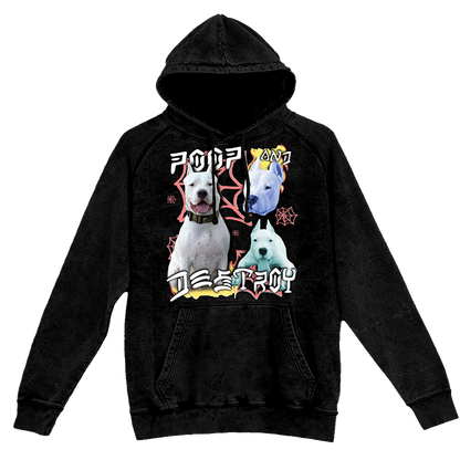 Custom Poop and Destroy Vintage Hoodie – Upload Any Pet, Friend, or Other Favorite Picture