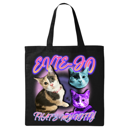 a black bag with three cats on it