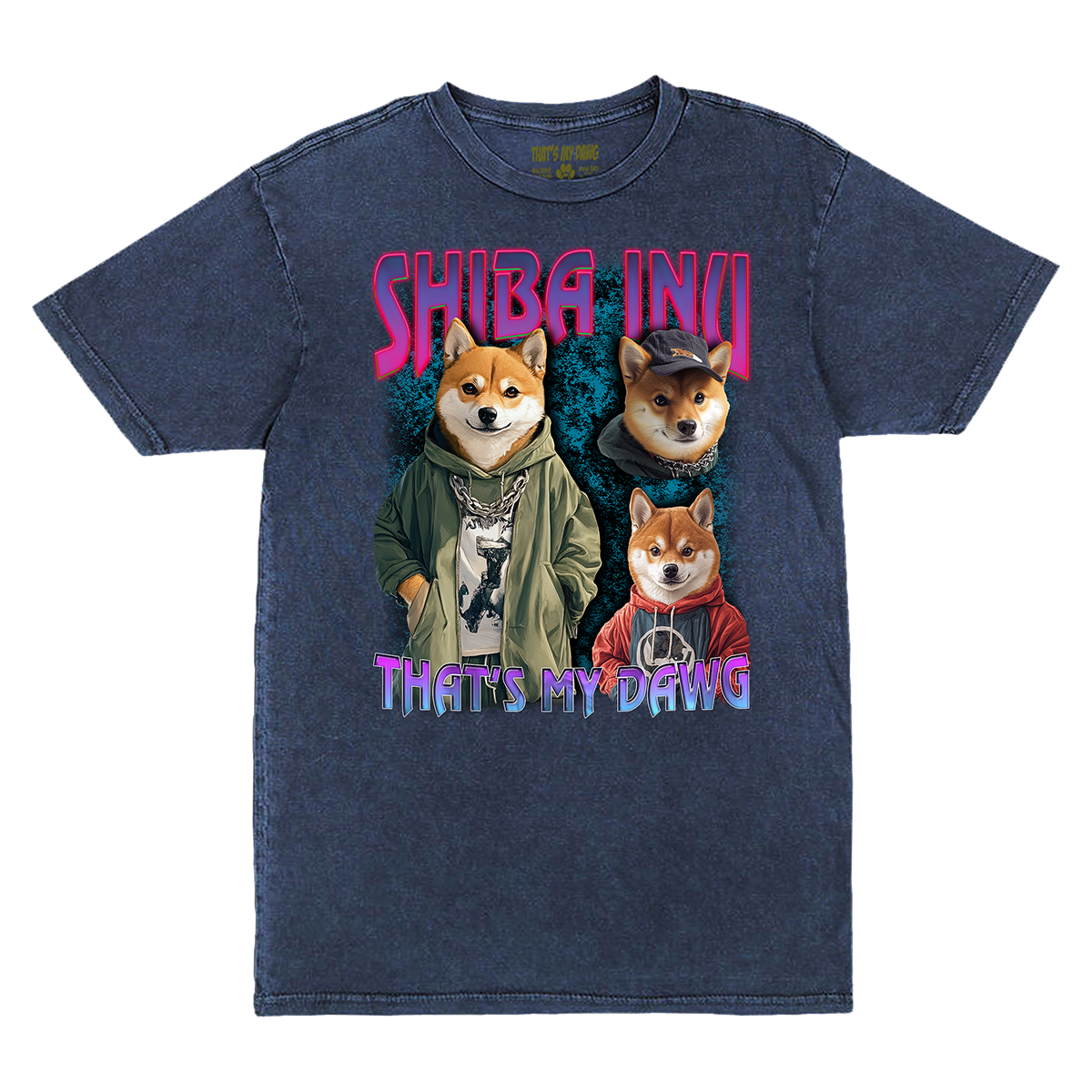 a t - shirt with three dogs wearing clothes