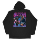 a black hoodie with a picture of two women playing volleyball