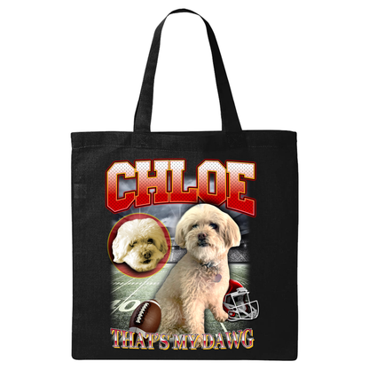 Custom NFL Tote Bag – Feature Your Pet as a Football Star!