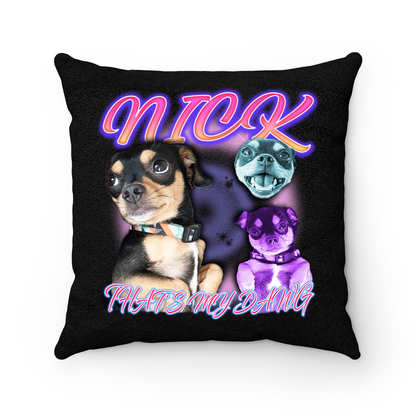 Custom 90s Airbrush Pillow – Upload Any Pet, Friend, or Other Favorite Picture