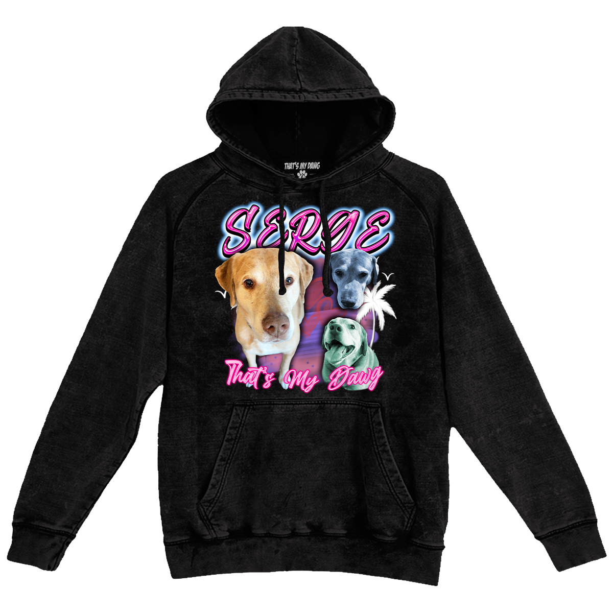 Custom Airbrush 2.0 Vintage Hoodie Upload Any Pet Friend or Other Favorite Picture